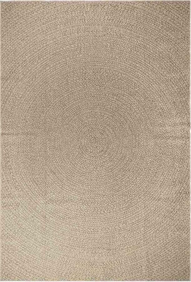 VidaXL Vloerkleed ZIZUR Beige 200x290 cm Jute look Vloerkleed Outdoor Tapijten Terras Tapijt Balkon Tapijt Juten Look