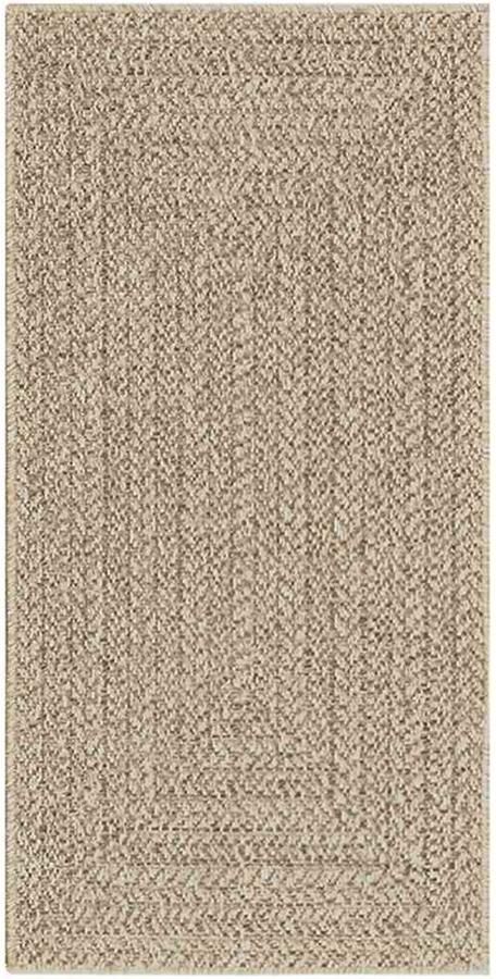 VidaXL Vloerkleed ZIZUR Beige 60x110 cm Jute Look Vloerkleed Outdoor Tapijten Patio Dekentjes Balkontapijt Juten Vloerkleed