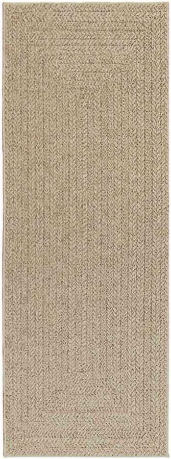 VidaXL Vloerkleed ZIZUR Beige 80x200 cm Jute Look Vloerkleed Jute Look Outdoor Tapijten Patio Tapijt Balkontapijt