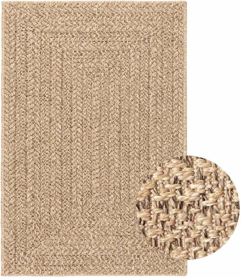 VidaXL Vloerkleed ZIZUR beige binnen en buiten 100x200 cm jute look