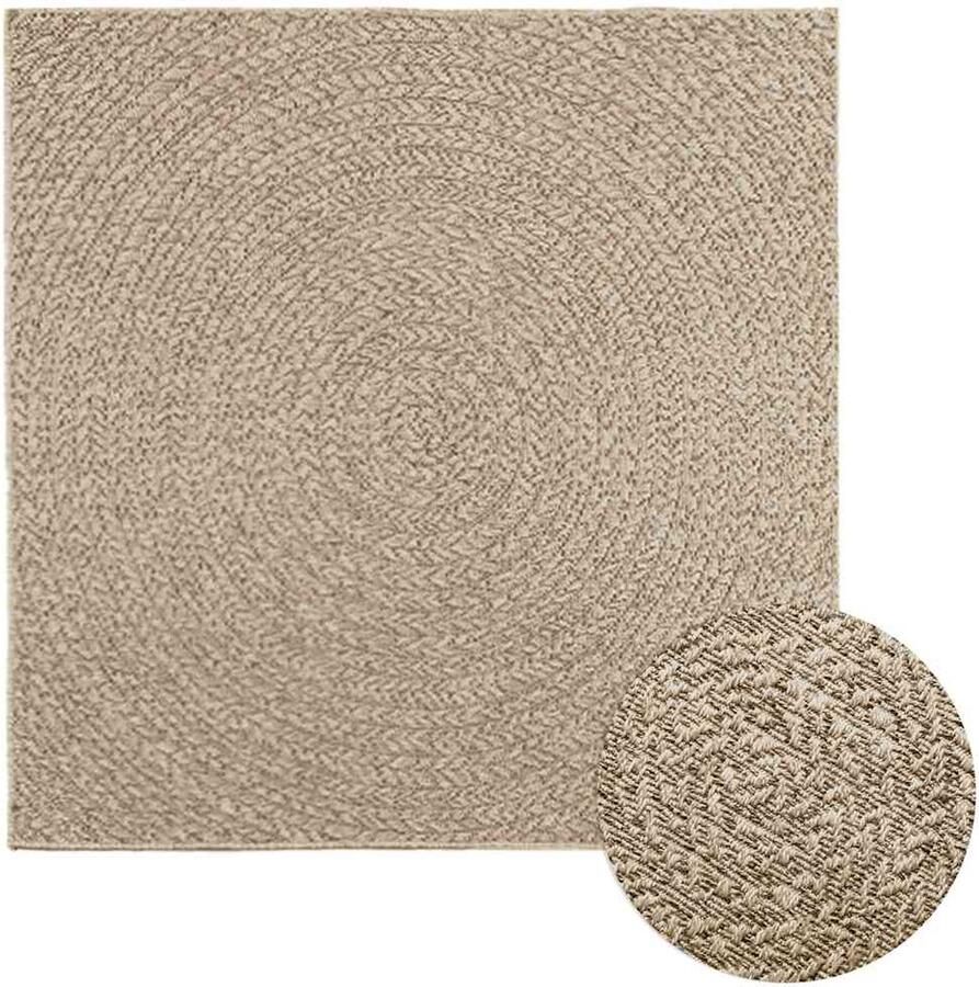 VidaXL Vloerkleed ZIZUR beige binnen en buiten 120x120 cm jute look