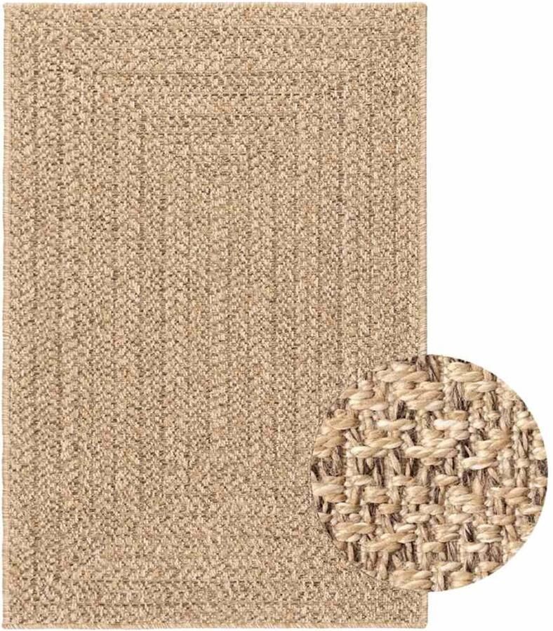 VidaXL Vloerkleed ZIZUR beige binnen en buiten 120x120 cm jute look