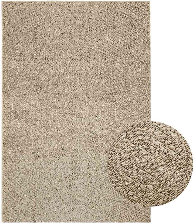 VidaXL Vloerkleed ZIZUR Beige 140x200 cm Jute Look Vloerkleed Outdoor Tapijt Terras Tapijt Balkon Tapijt Jute Look Beige Vloerkleed - Foto 2