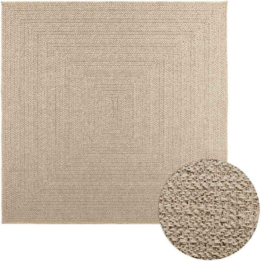 VidaXL Vloerkleed ZIZUR beige binnen en buiten 200x200 cm jute look - Foto 2