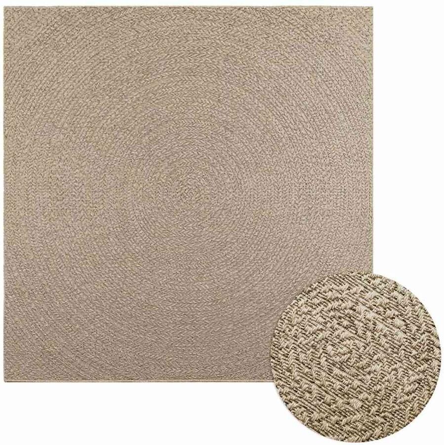VidaXL Vloerkleed ZIZUR beige binnen en buiten 200x200 cm jute look