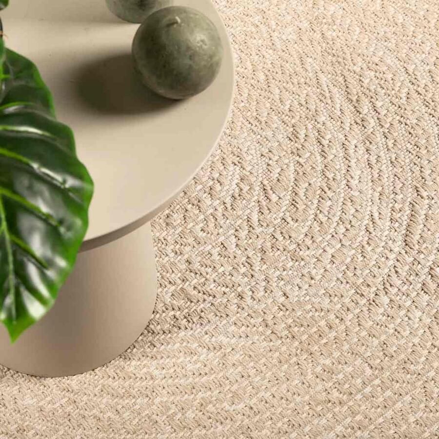 VidaXL Vloerkleed ZIZUR beige binnen en buiten 120x120 cm jute look - Foto 2