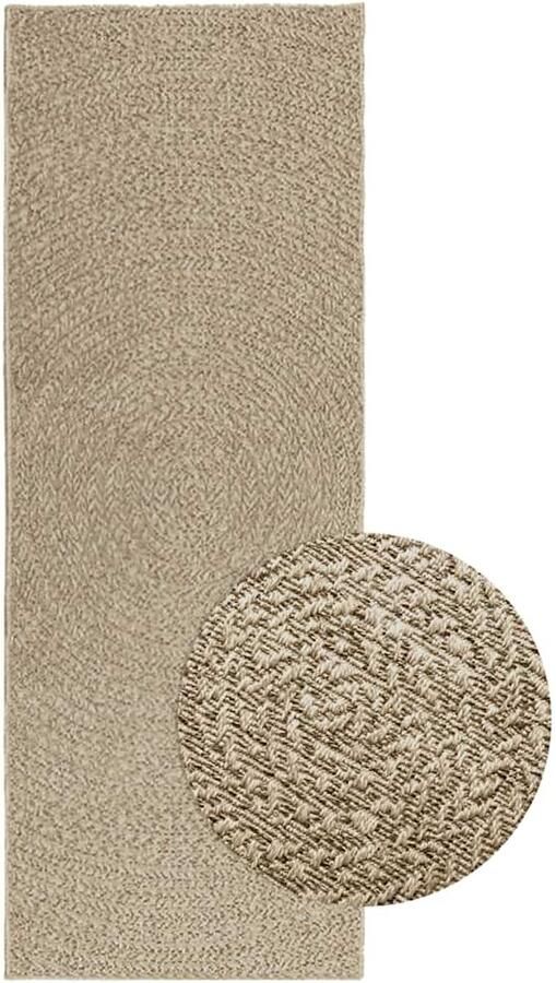 VidaXL Vloerkleed ZIZUR beige binnen en buiten 80x200 cm jute look