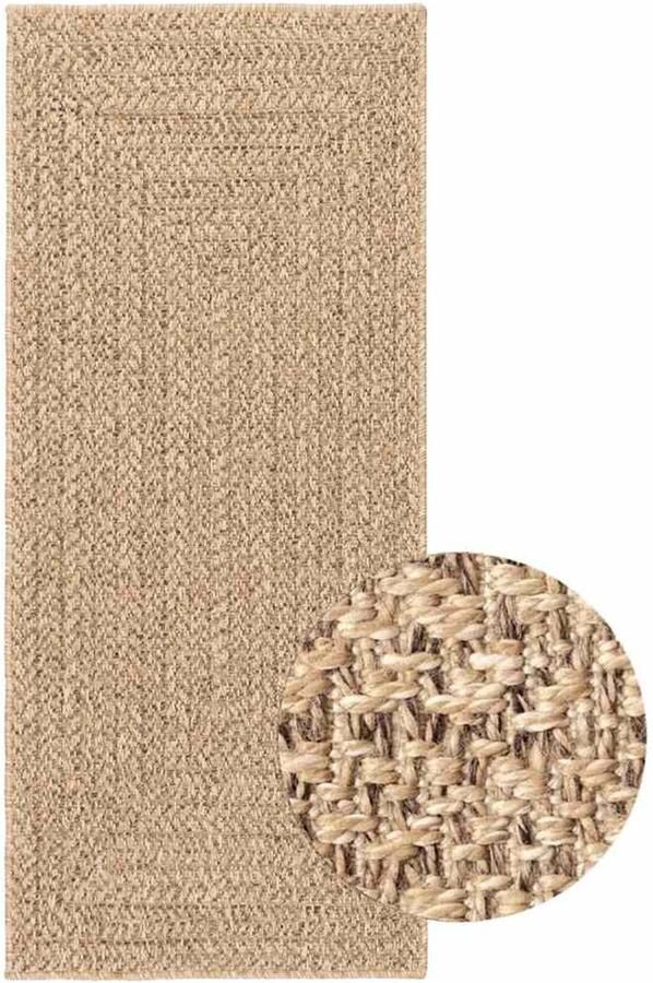 VidaXL Vloerkleed ZIZUR beige binnen en buiten 80x200 cm jute look
