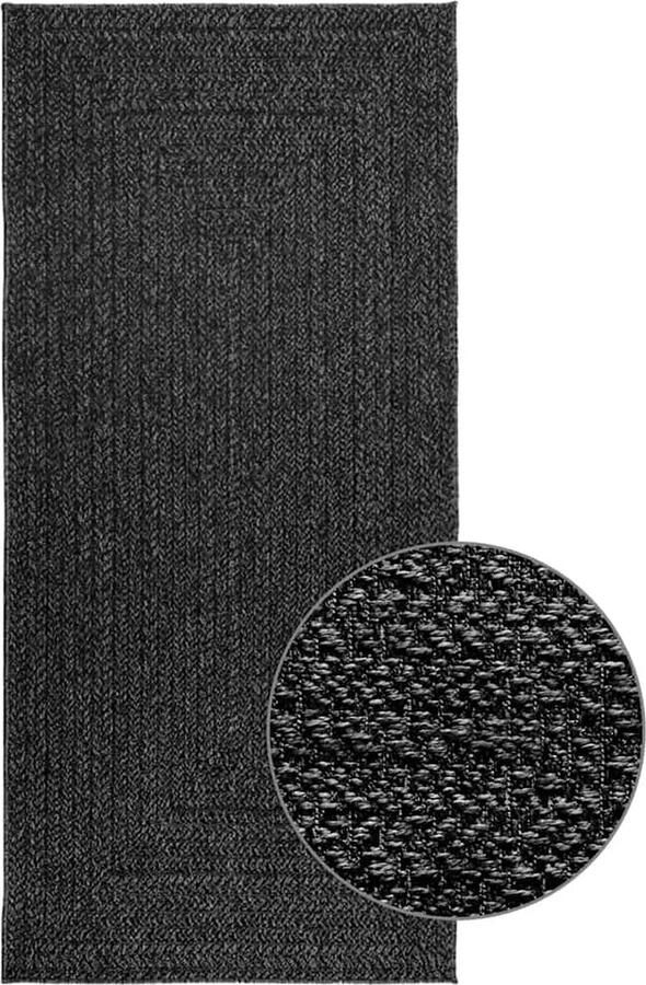 VidaXL Vloerkleed ZIZUR binnen en buiten 100x200cm jute look antraciet