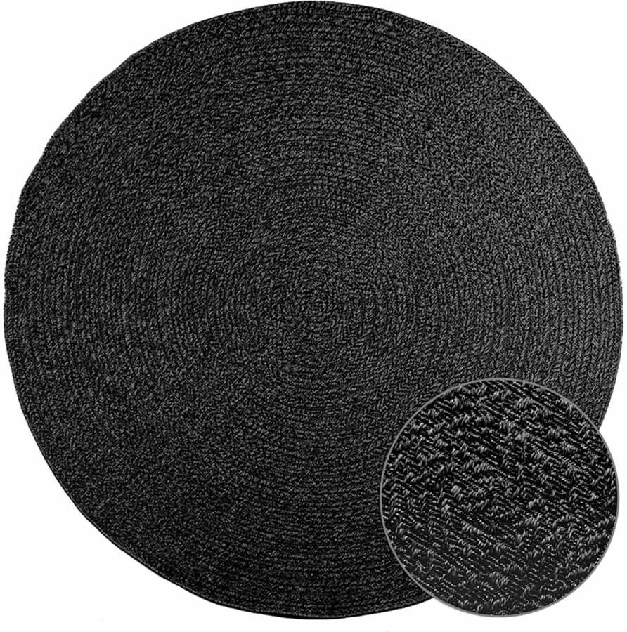 VidaXL Vloerkleed ZIZUR binnen en buiten Ø 200 cm jute look antraciet