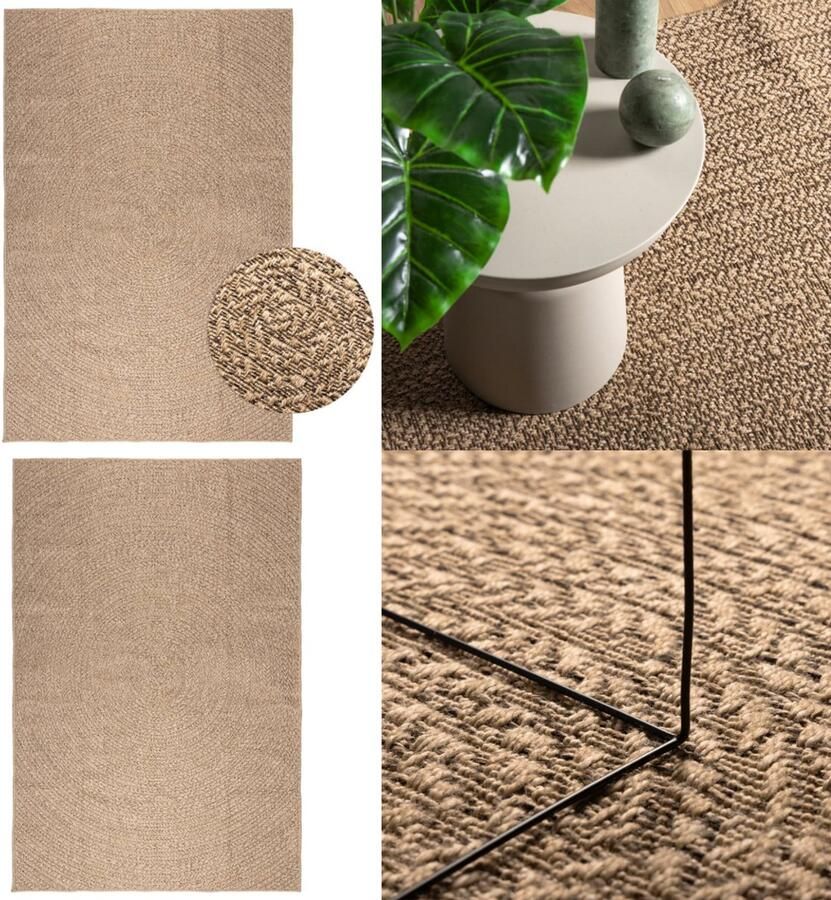 VidaXL Vloerkleed ZIZUR binnen en buiten 200x290 cm jute look Vloerkleed Vloerkleden Tapijt Vloerbedekking