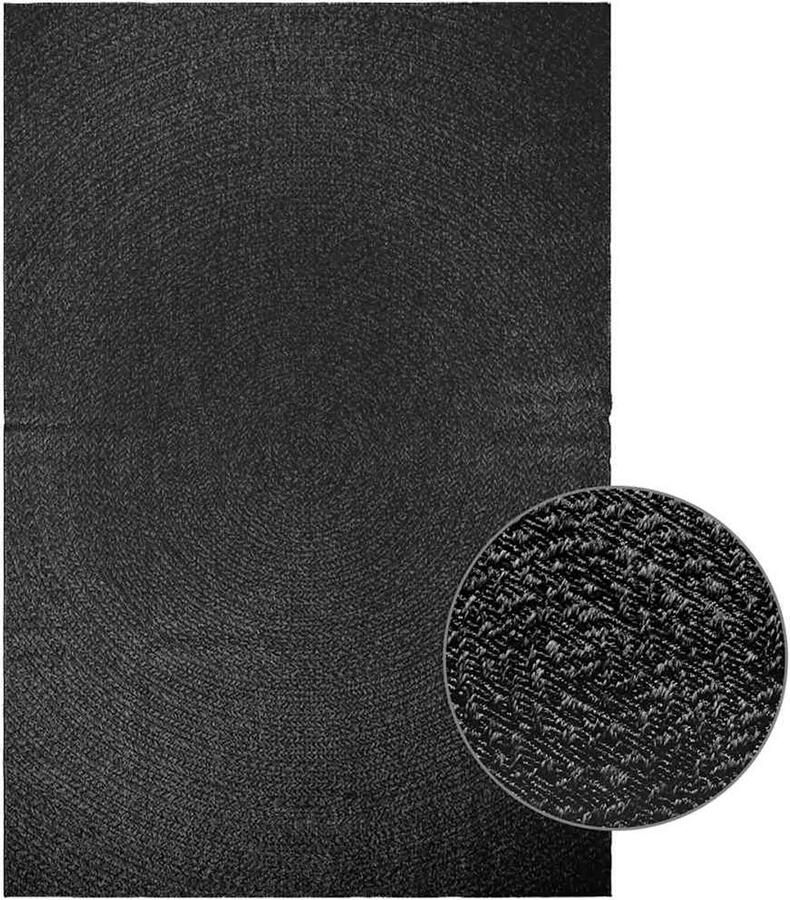 FIONERA Vloerkleed ZIZUR binnen en buiten 200x290cm jute look antraciet