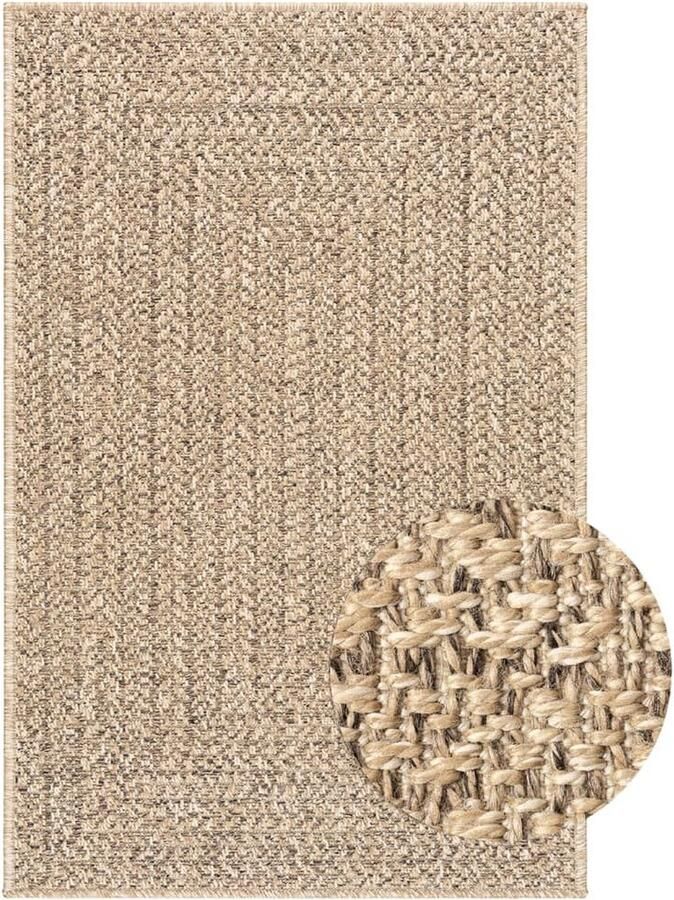 The Living Store Vloerkleed ZIZUR binnen en buiten 240x340 cm jute look Vloerkleed Bruin Outdoor Tapijten Juten Look Patio Dekbed Terras Tapijt - Foto 3