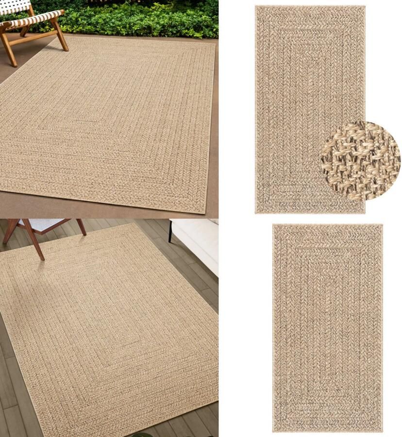 VidaXL Vloerkleed ZIZUR binnen en buiten 60x110 cm jute look Vloerkleed Vloerkleden Tapijt Vloerbedekking