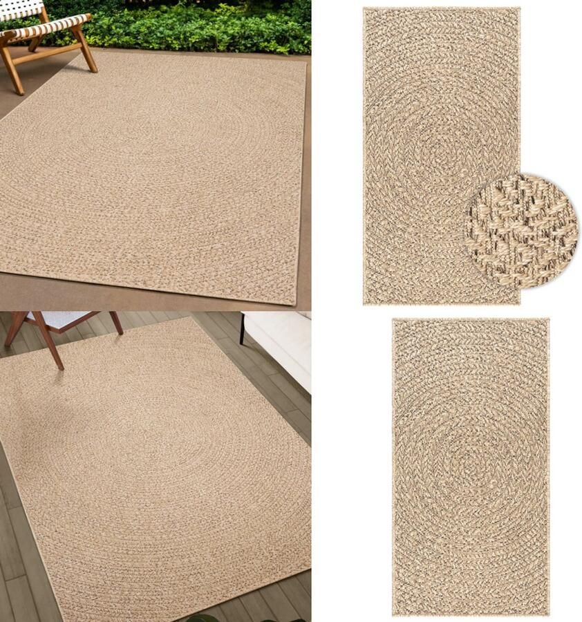VidaXL Vloerkleed ZIZUR binnen en buiten 60x110 cm jute look Vloerkleed Vloerkleden Tapijt Vloerbedekking