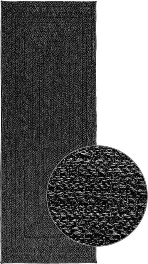 VidaXL Vloerkleed ZIZUR binnen en buiten 80x200 cm jute look antraciet