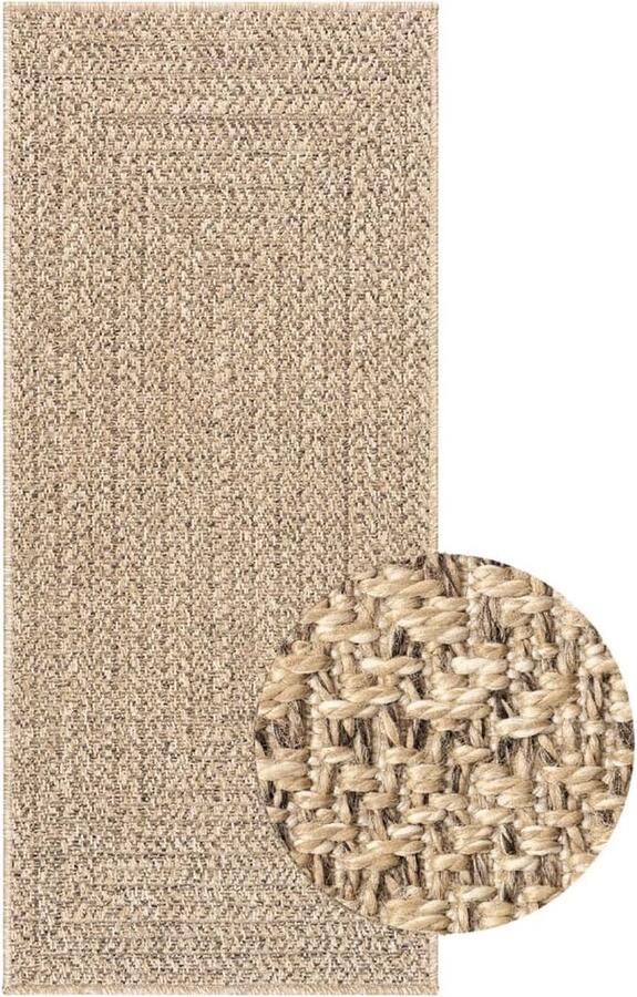 VidaXL Vloerkleed ZIZUR binnen en buiten 80x200 cm jute look