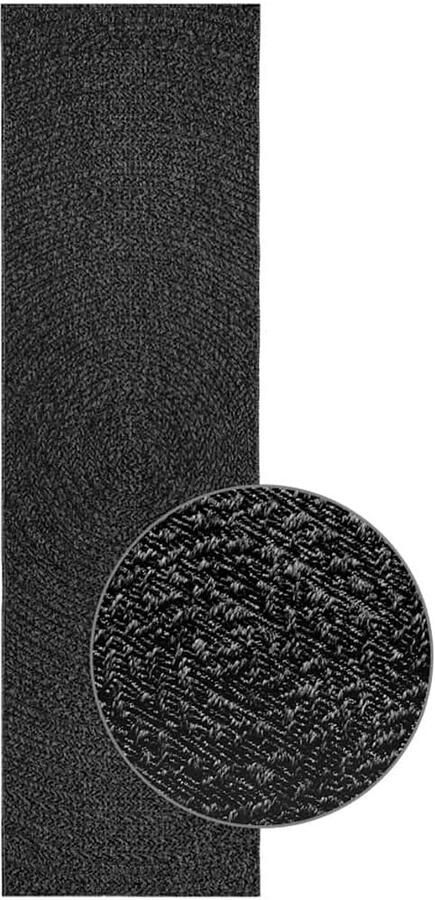 FIONERA Vloerkleed ZIZUR binnen en buiten 80x250 cm jute look antraciet