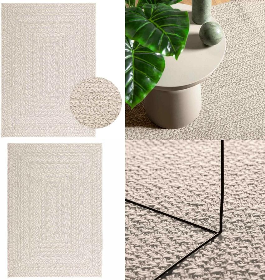 VidaXL Vloerkleed ZIZUR room binnen en buiten 120x170 cm jute look Vloerkleed Vloerkleden Tapijt Vloerbedekking