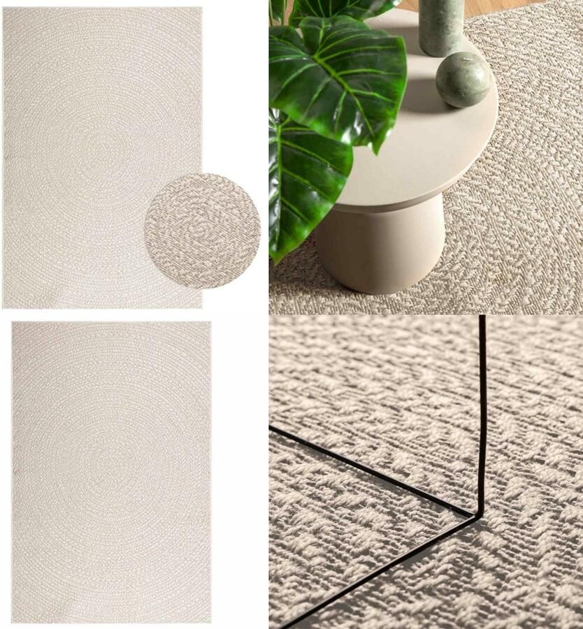 VidaXL Vloerkleed ZIZUR room binnen en buiten 140x200 cm jute look Vloerkleed Vloerkleden Tapijt Vloerbedekking