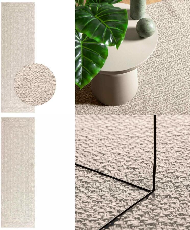 VidaXL Vloerkleed ZIZUR room binnen en buiten 80x250 cm jute look Vloerkleed Vloerkleden Tapijt Vloerbedekking