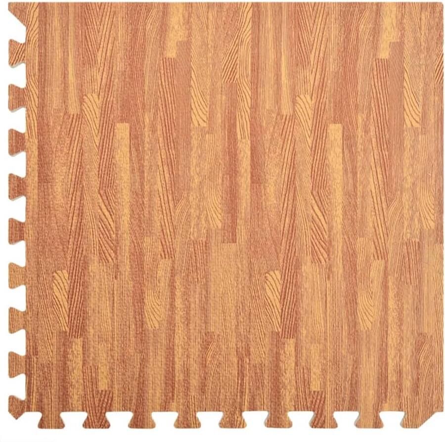 VidaXL Vloermatten Set van 24 EVA-schuim Houtnerf Puzzel Vloermat Sportmat Oefenmat Vloerkleden Eva Schuim