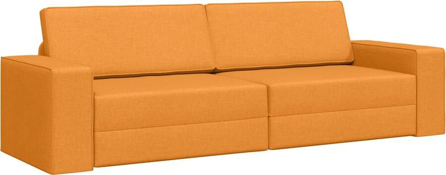 VidaXL Ligbed en Sofa 2-in-1 Donkergeel 245x150x60 5 cm Stof
