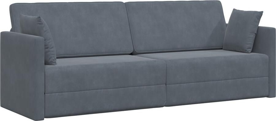 VidaXL Vloer Sofa Bed 2-in-1 Donker Grijs 213x144x60 cm Velvet
