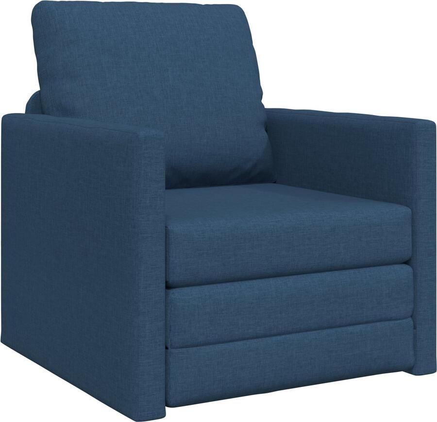 VidaXL Vloerslaapbank met kussen Blauw 74 x 77 x 81 cm Stof