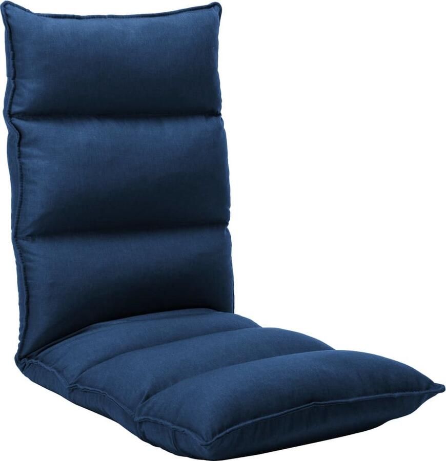 VidaXL Vloerstoel Inklapbaar Blauw Comfortabel & Stijlvol Vloerstoel Lounge Chair Vouwstoel Terrasstoel Tuinstoel Relaxfauteuil Comfortabele Stoel Blauwe Stoel - Foto 2