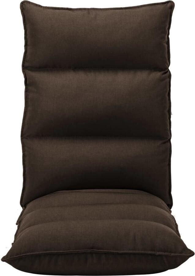 VidaXL Vloerstoel Inklapbaar Stof Bruin Vloerstoel Lounge Stoel Lounge Bed Zitbankje Relaxfauteuil Tuinmeubilair Buitentijd Terras Meubilering Bruine Fauteuil Vouwstoel Opvouwbare Stoel