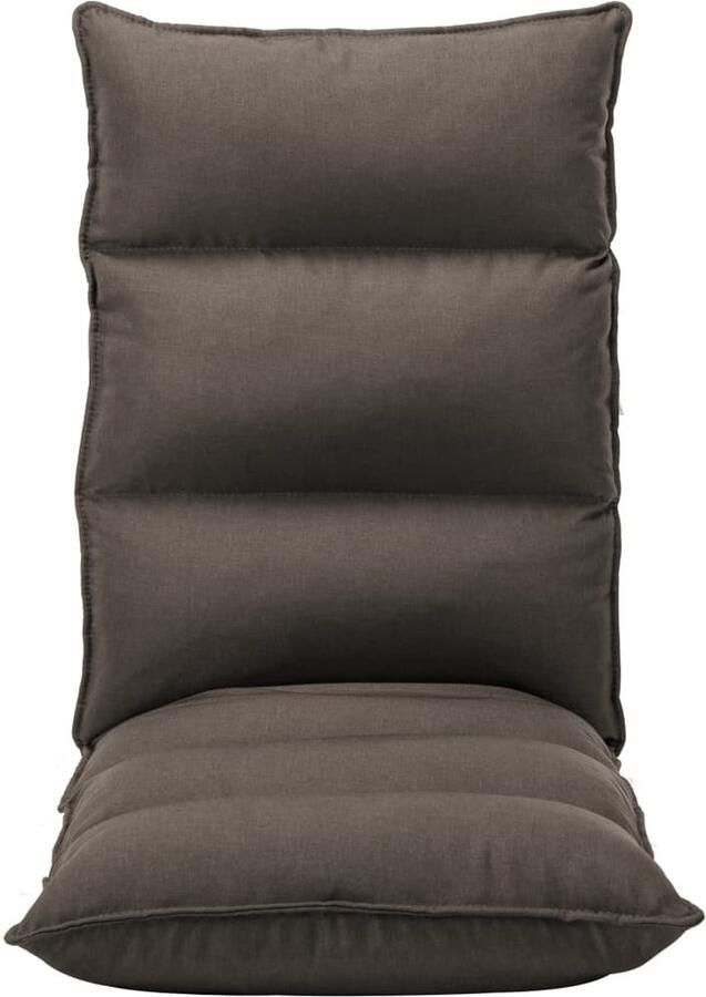 VidaXL Vloerstoel Inklapbaar Stof Taupe Vloerstoel Lounge Bed Vouw Stoel Comfortabel Zitten Tuinmeubilair Buitendecoratie Relaxfauteuil Opvouwbaar Meubilair Terras Meubel