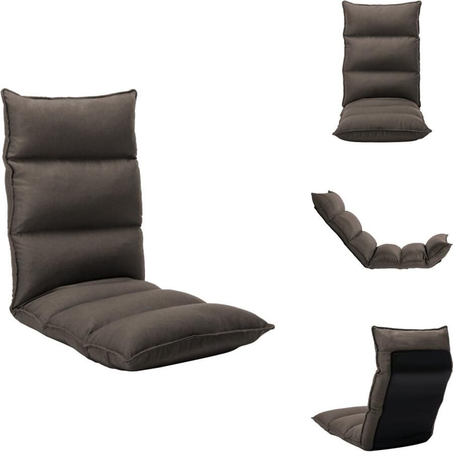 VidaXL Vloerstoel Vloerstoelen Vloerlounger Vloerloungers Grondstoel Vloerstoel inklapbaar stof taupe