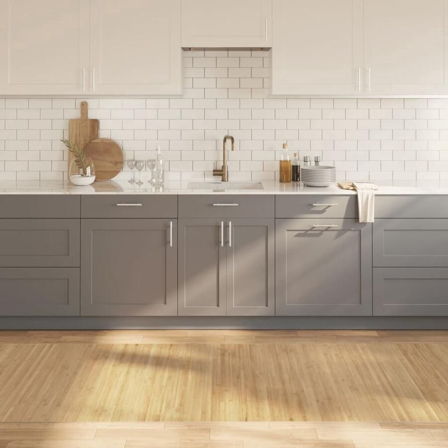 VidaXL Vloertapijt Bamboetapijt Vloerkleed rechthoekig 100x300 cm bamboe lichtnaturel Woonaccessoires Kamerdecoratie Beigevloertegels