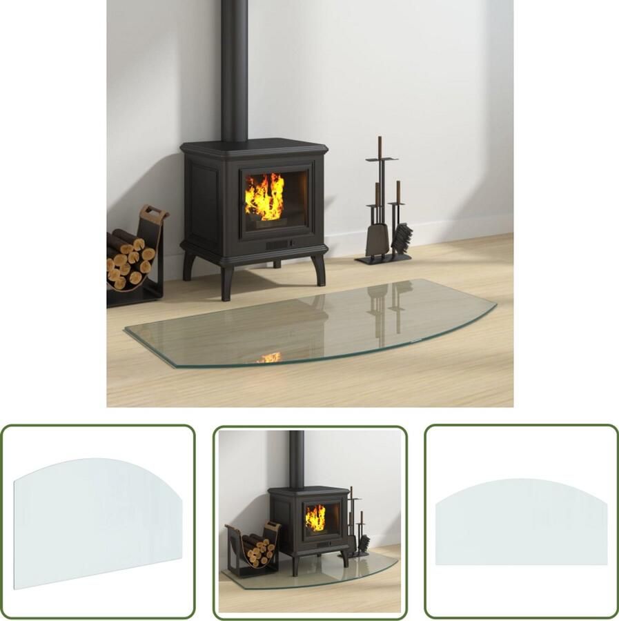 VidaXL Vloerverwarming Glasplaat Openhaard Glasplaat openhaard 100x50 cm Vuurtafel Houtkachel Decoratievloer