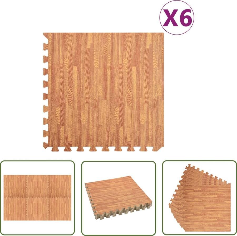 The Living Store Puzzelsportmat EVA-schuim 60x60x1 cm Waterafstotend Puzzelmat Vloerverwarming Sportmat Yoga Mat Trainingsmat