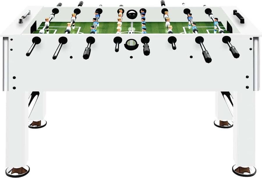 The Living Store Voetbaltafel Prof 140x74.5x87.5 cm MDF staal Wit Inclusief accessoires Voetbaltafel Tafelvoetbal Sportgame Binnenspel Game Room - Foto 2