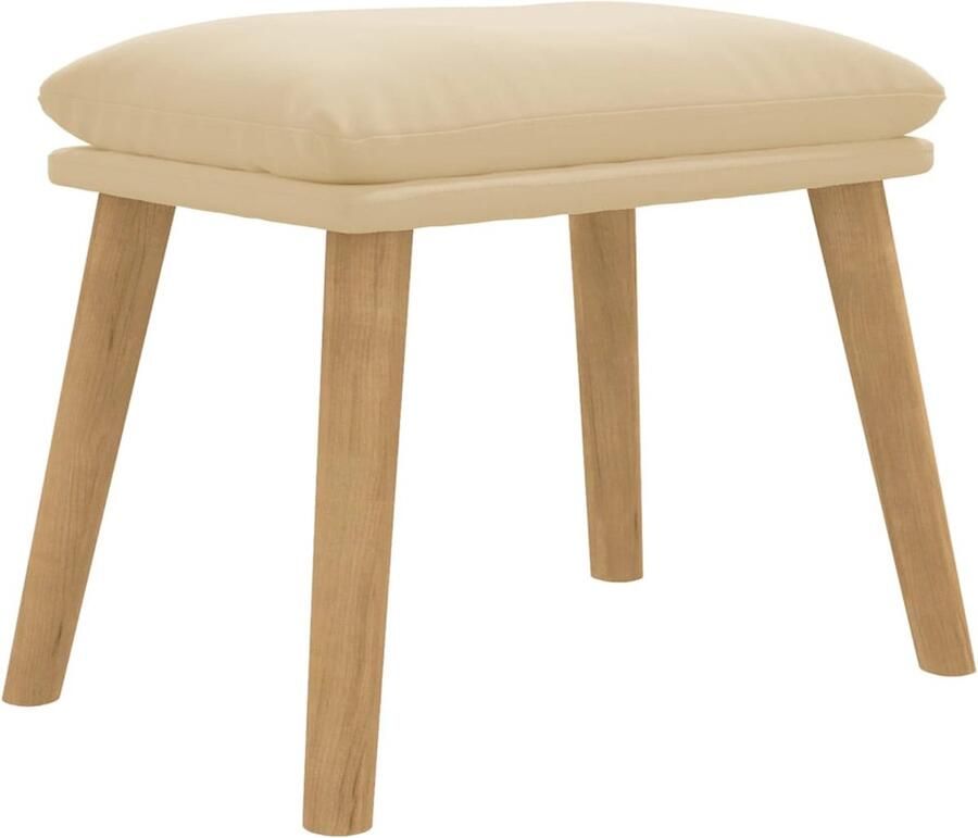 VidaXL -Voetenbank-45x29 5x35-cm-fluweel-crèmewit - Foto 2