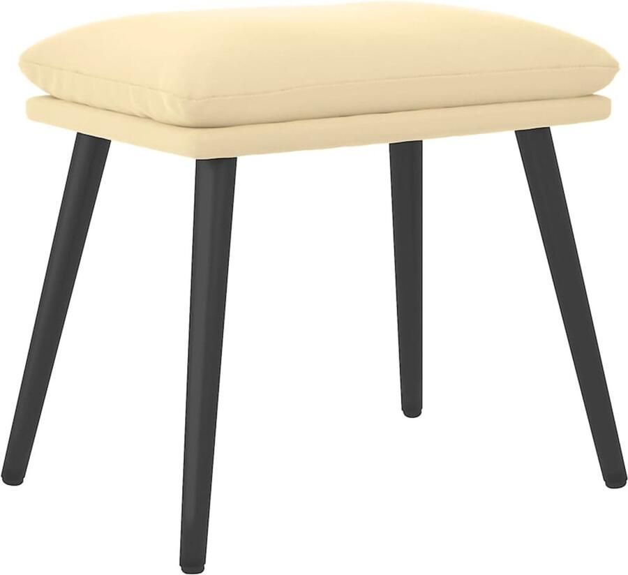 VidaXL Voetenbank 45x29 5x35 cm fluweel crÃ¨mewit - Foto 2