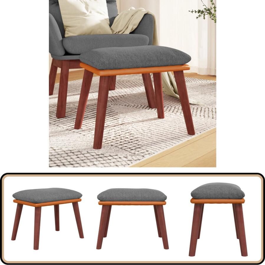 VidaXL Voetenbank 45x29 5x35 cm Lichtgrijs Voetenbank Voetensteun Relaxstoel Lounge Stoel Salon Meubilair Huiskamer Decoratie Grijs Meubilair