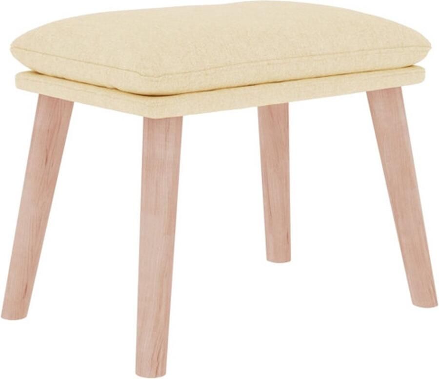 VidaXL Voetenbank 45x29 5x35 cm stof crÃ¨mekleurig - Foto 4