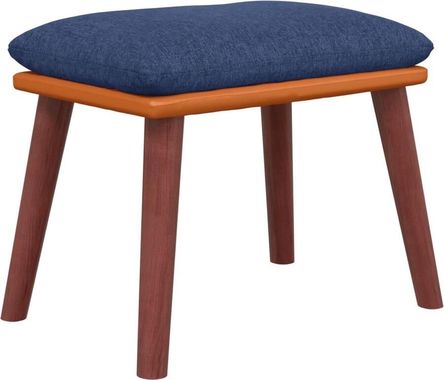 VidaXL Voetenbank 45x29 5x39 cm stof en kunstleer blauw