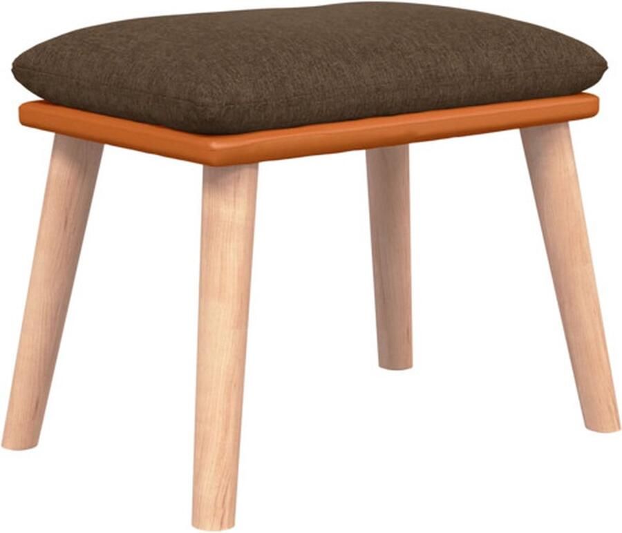 VidaXL Voetenbank 45x29 5x35 cm stof en kunstleer bruin - Foto 2