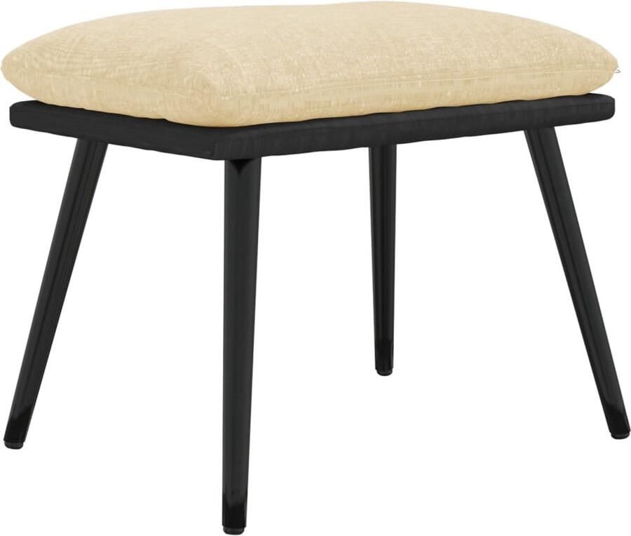 VidaXL Voetenbank 45x29 5x35 cm stof en kunstleer crÃ¨mekleurig