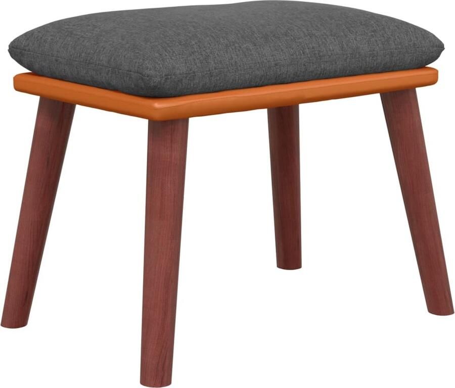 VidaXL -Voetenbank-45x29 5x35-cm-stof-en-kunstleer-donkergrijs - Foto 2