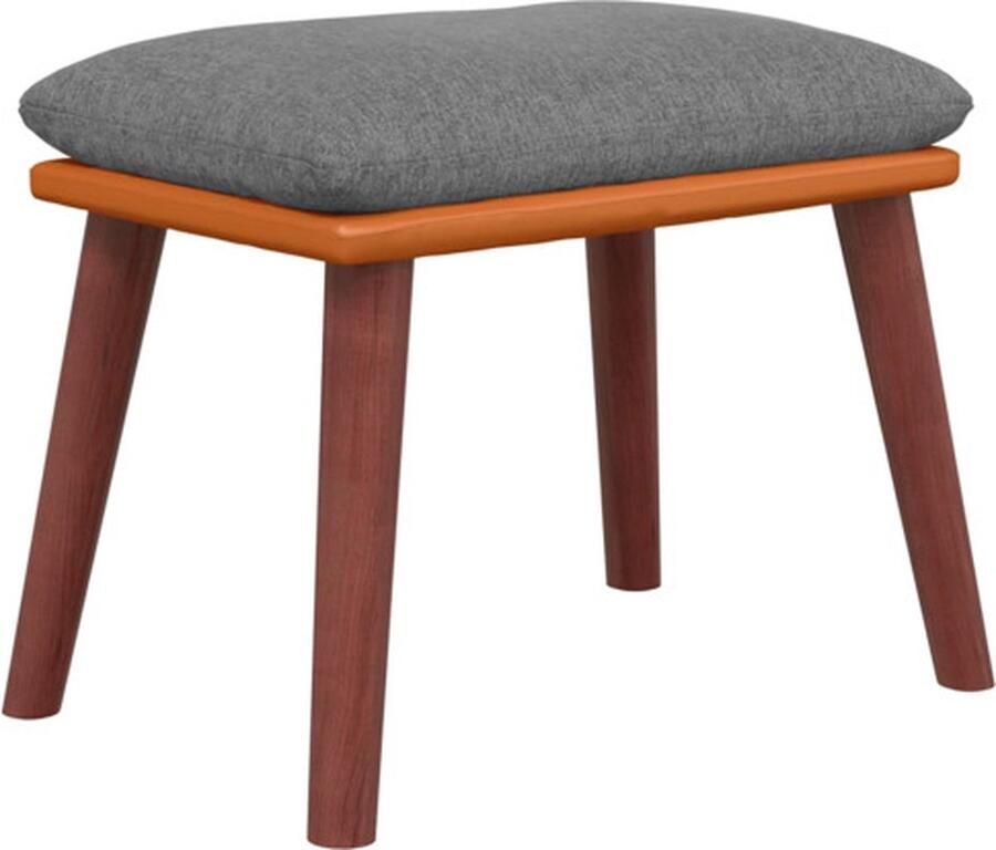 VidaXL -Voetenbank-45x29 5x35-cm-stof-en-kunstleer-lichtgrijs - Foto 1