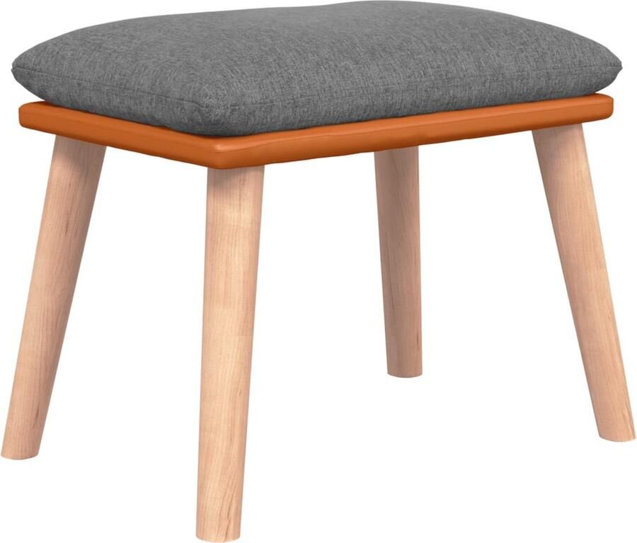 VidaXL -Voetenbank-45x29 5x35-cm-stof-en-kunstleer-lichtgrijs