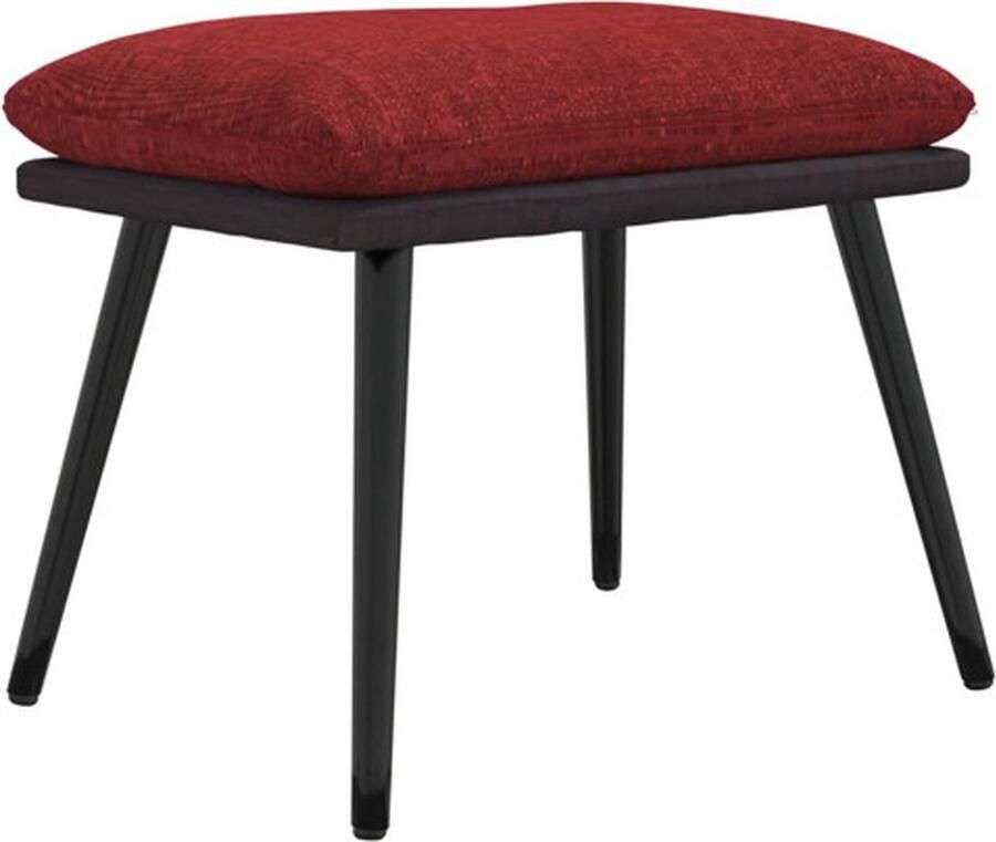 VidaXL -Voetenbank-45x29 5x35-cm-stof-en-kunstleer-wijnrood - Foto 2
