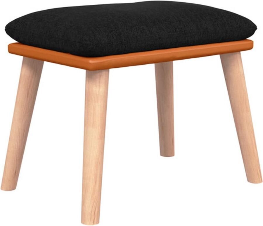 VidaXL Voetenbank 45x29-5x35 cm stof en kunstleer zwart Voetenbank Voetenbanken Voetenbankje Voetensteun - Foto 2