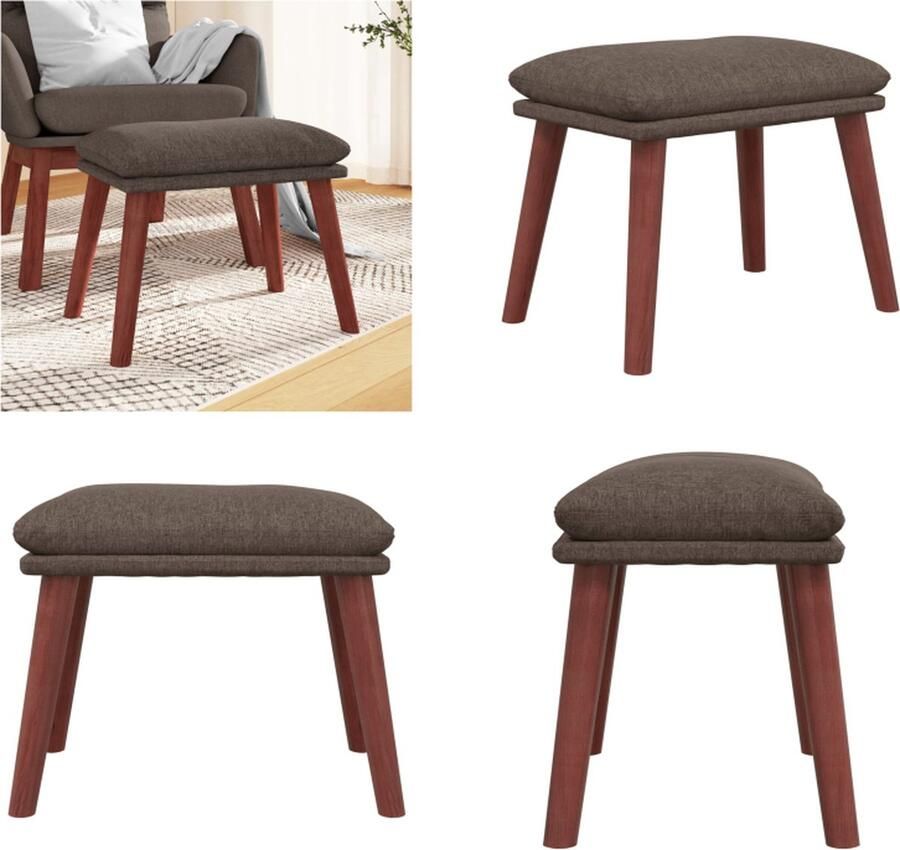 VidaXL Voetenbank 45x29-5x35 cm stof taupe Voetenbank Voetenbanken Voetenbankje Voetensteun